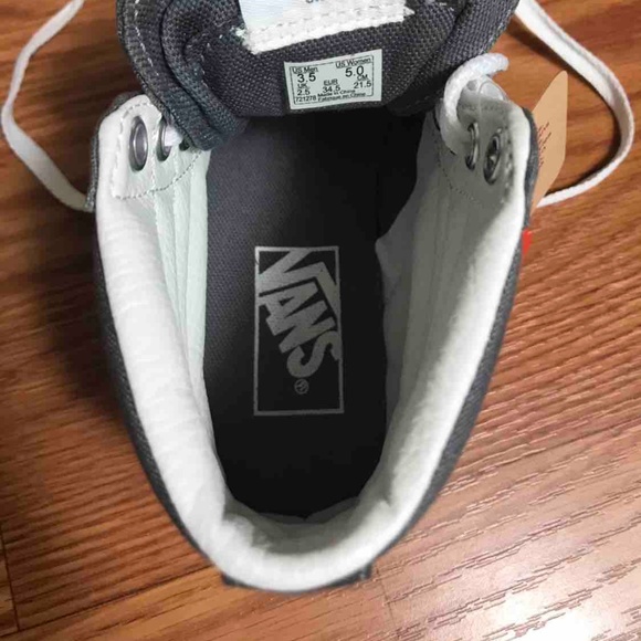 NWT VANS SK8-HI Slim Castlerock Blanc Grey Kid’s - Picture 8 of 8